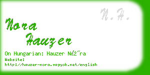 nora hauzer business card